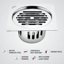 Golden Classic Jali Square Flat Cut Floor Drain (5.5 x 5.5 Inches) with Cockroach Trap - LIPKA - Lipka Home