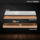 Marble Insert Shower Drain Channel - Antique Copper (36 x 2 Inches) - LIPKA - Lipka Home