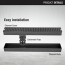 Palo Shower Drain Channel - Black (48 x 3 Inches) - LIPKA - Lipka Home