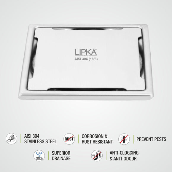 Yellow Exclusive Square Floor Drain (5 x 5 Inches) - LIPKA - Lipka Home