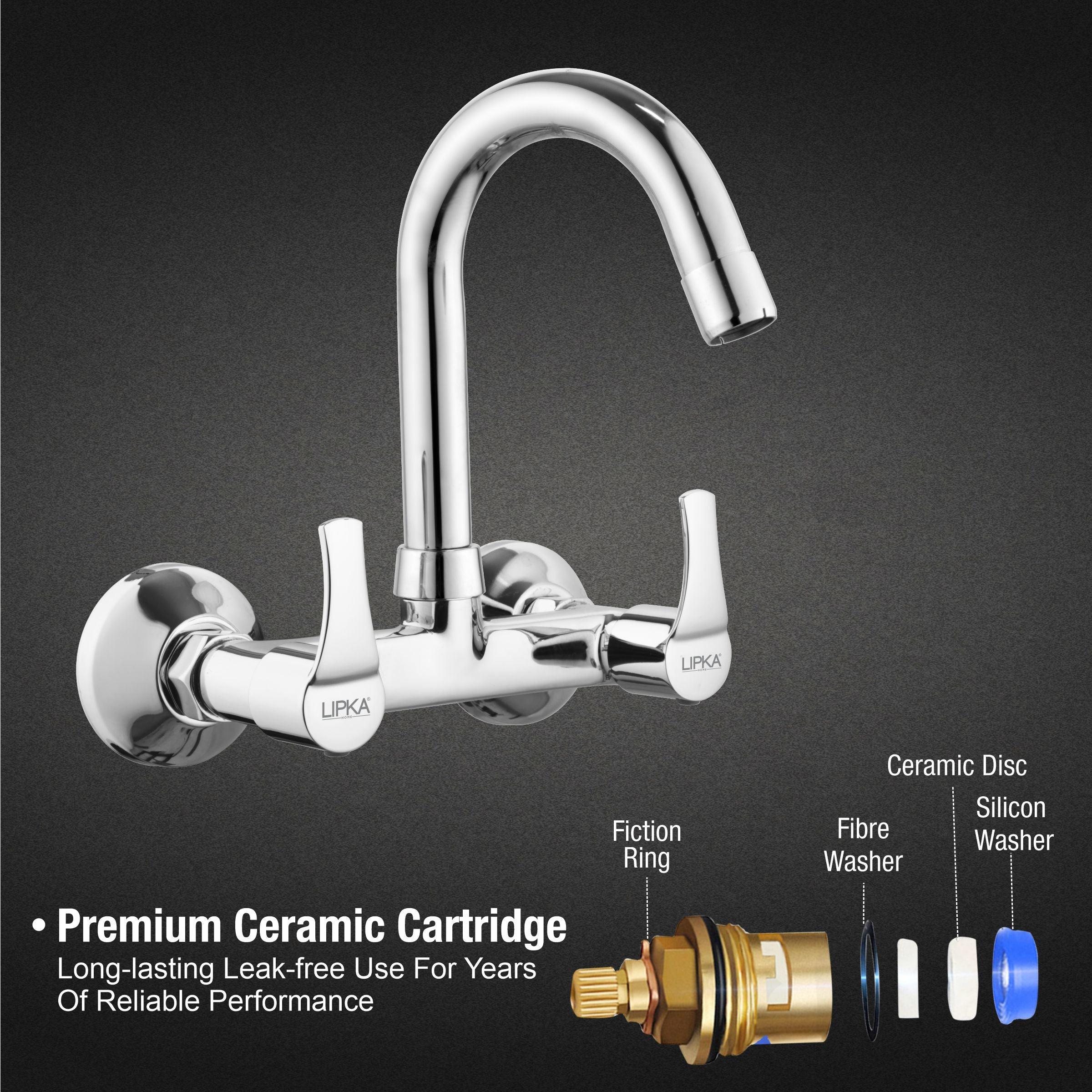 Coral Sink Mixer Brass Faucet with Round Swivel Spout (12 Inches) - LIPKA - Lipka Home