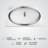 Saturn Square Flat Cut Floor Drain (5 x 5 Inches) - LIPKA