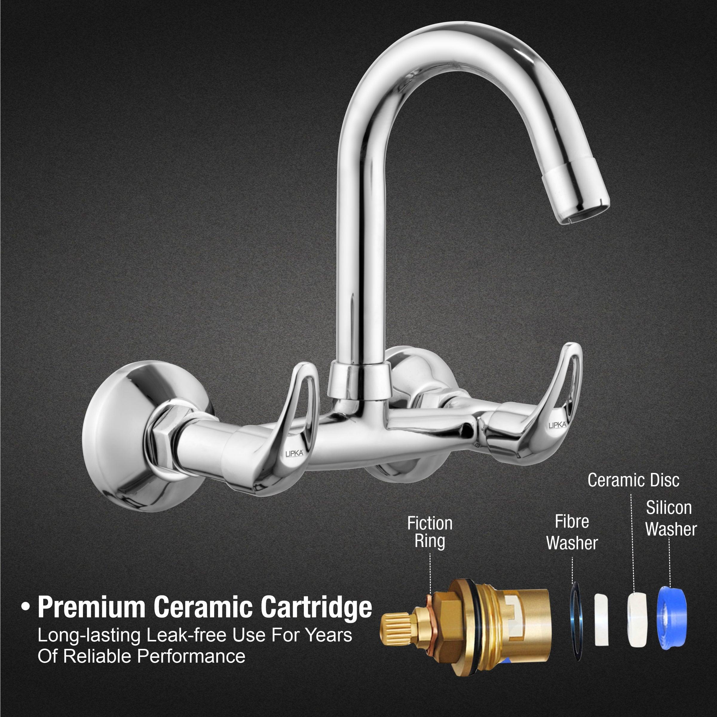 Pixel Sink Mixer Brass Faucet with Round Swivel Spout (12 Inches) - LIPKA - Lipka Home