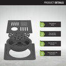 Pink Exclusive Square Floor Drain in Black PVD Coating (5 x 5 Inches) with Hole & Cockroach Trap - LIPKA - Lipka Home