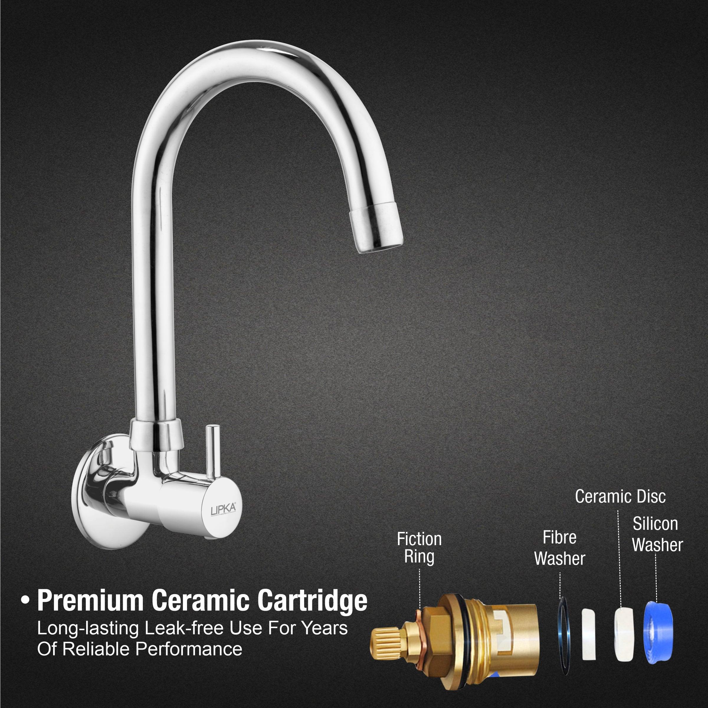 Kyron Sink Tap Brass Faucet with Round Swivel Spout (15 Inches) - LIPKA - Lipka Home