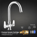 Virgo Centre Hole Basin Mixer Brass Faucet with Round Swivel Spout (15 Inches) - LIPKA - Lipka Home