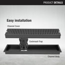 Palo Shower Drain Channel - Black (36 x 5 Inches) - LIPKA - Lipka Home