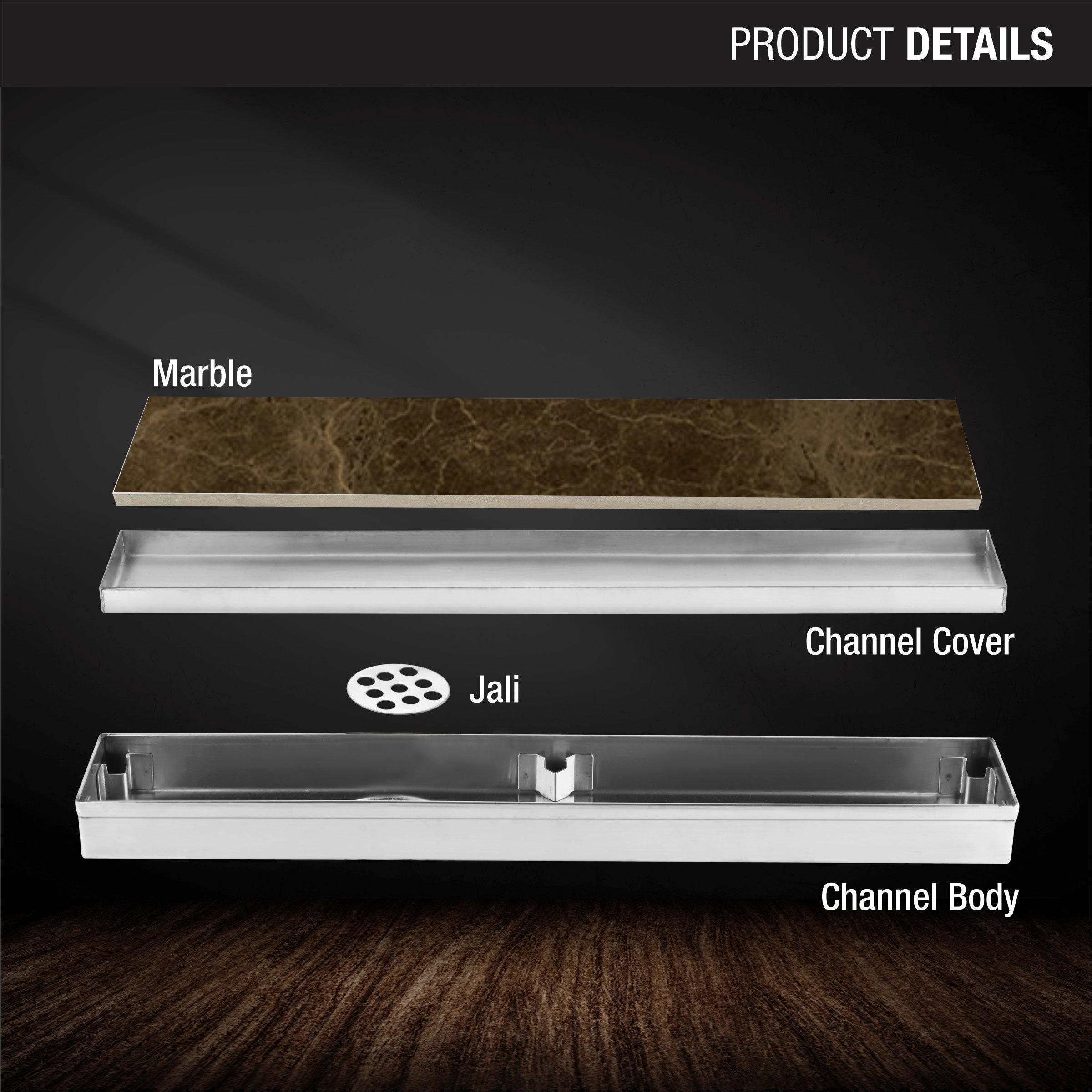 Marble Insert Shower Drain Channel (40 x 2 Inches) product details