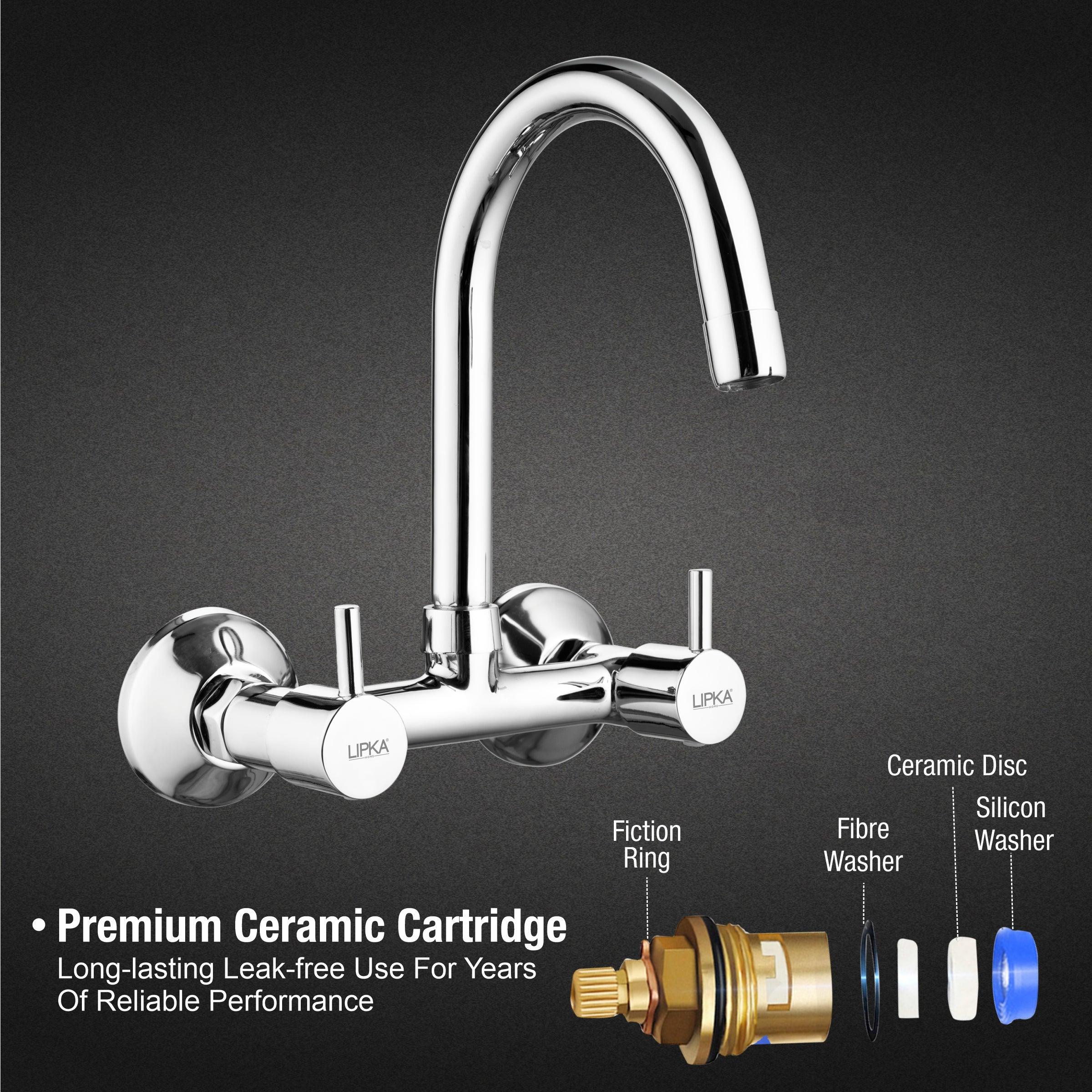 Kyron Sink Mixer Brass Faucet with Round Swivel Spout (12 Inches) - LIPKA - Lipka Home