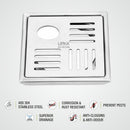 Pink Exclusive Square Floor Drain (5 x 5 Inches) with Hole - LIPKA - Lipka Home