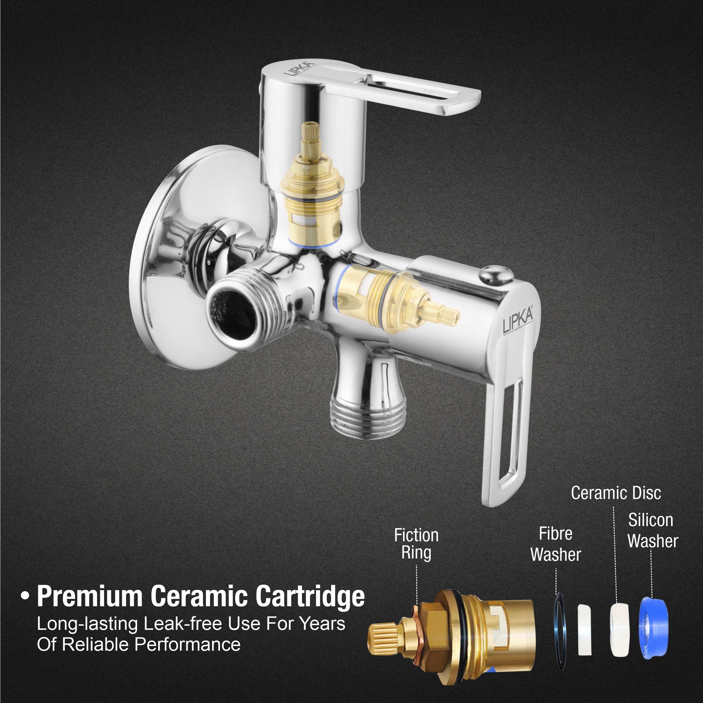 Kube Angle Valve Two Way Double Handle Brass Faucet - LIPKA - Lipka Home