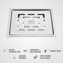 Orange Exclusive Square Flat Cut Floor Drain (6 x 6 Inches) - LIPKA - Lipka Home