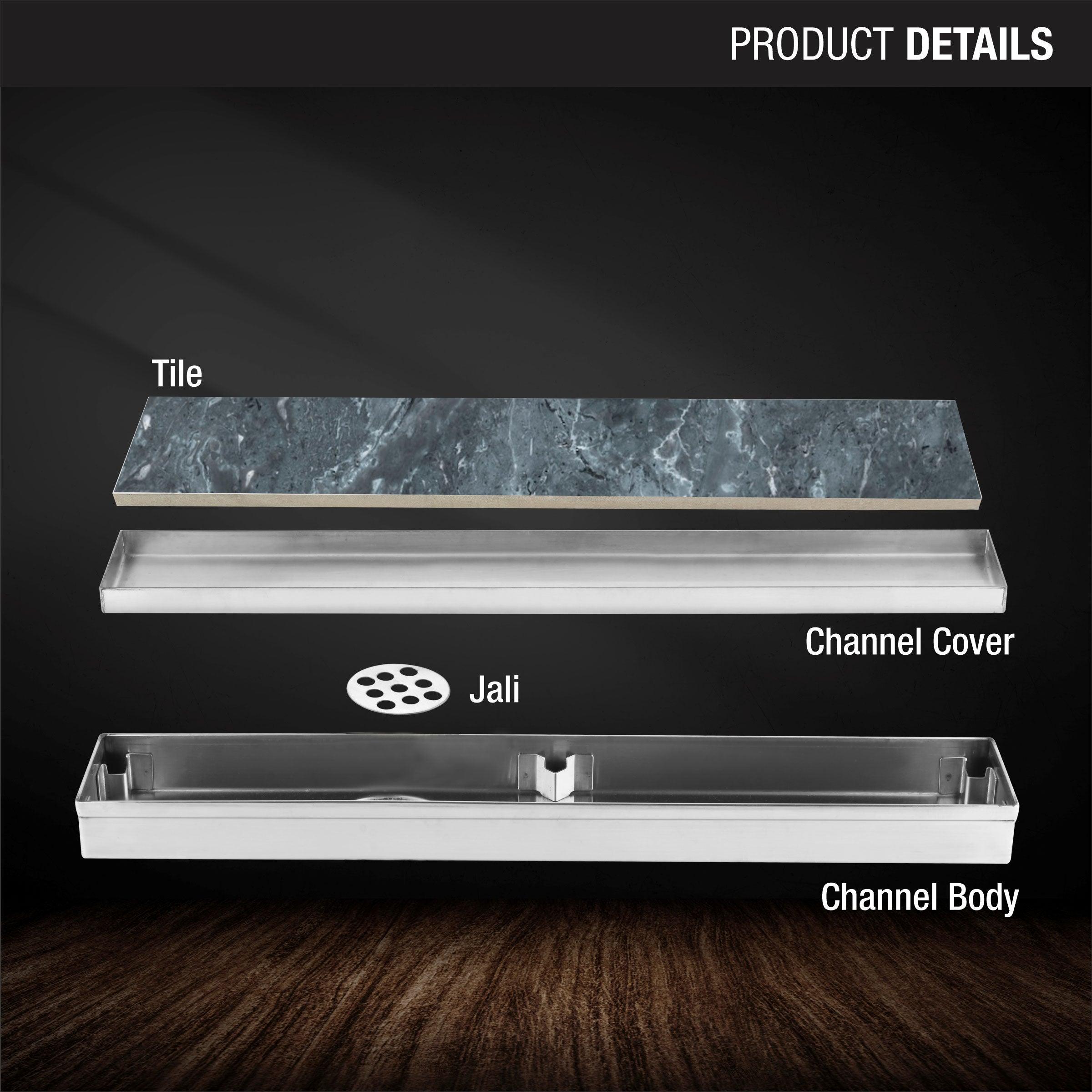 Tile Insert Shower Drain Channel (18 x 2 Inches) product details