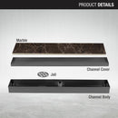 Marble Insert Shower Drain Channel - Black (36 x 2 Inches) - LIPKA - Lipka Home