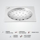 UNO Square Flat Cut Floor Drain (5 x 5 Inches) - LIPKA - Lipka Home