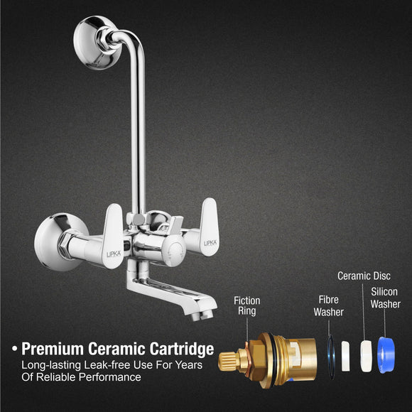 Virgo Wall Mixer Brass Faucet with L Bend - LIPKA - Lipka Home