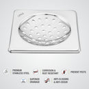 UNO Square Floor Drain (5 x 5 Inches) - LIPKA - Lipka Home