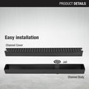 Palo Shower Drain Channel - Black (36 x 2 Inches) - LIPKA - Lipka Home