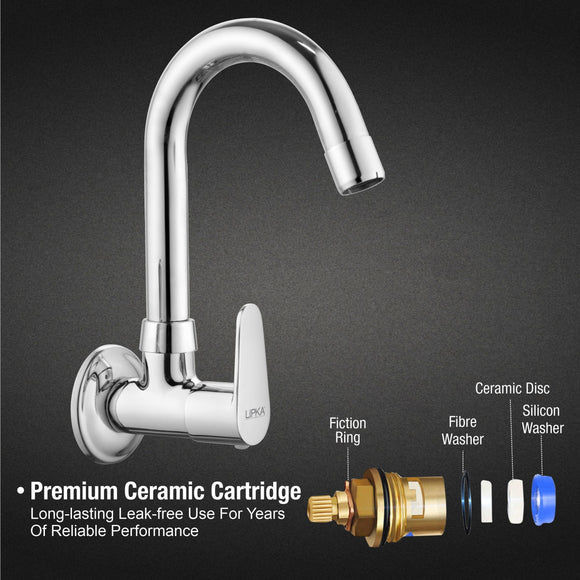 Virgo Sink Tap Brass Faucet with Round Swivel Spout (12 Inches) - LIPKA - Lipka Home