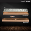 Tile Insert Shower Drain Channel - Yellow Gold (40 x 2 Inches) - LIPKA - Lipka Home