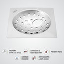 UNO Square Flat Cut Floor Drain (5 x 5 Inches) with Hole - LIPKA - Lipka Home