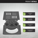 Pink Exclusive Square Floor Drain in Black PVD Coating (6 x 6 Inches) with Cockroach Trap - LIPKA - Lipka Home