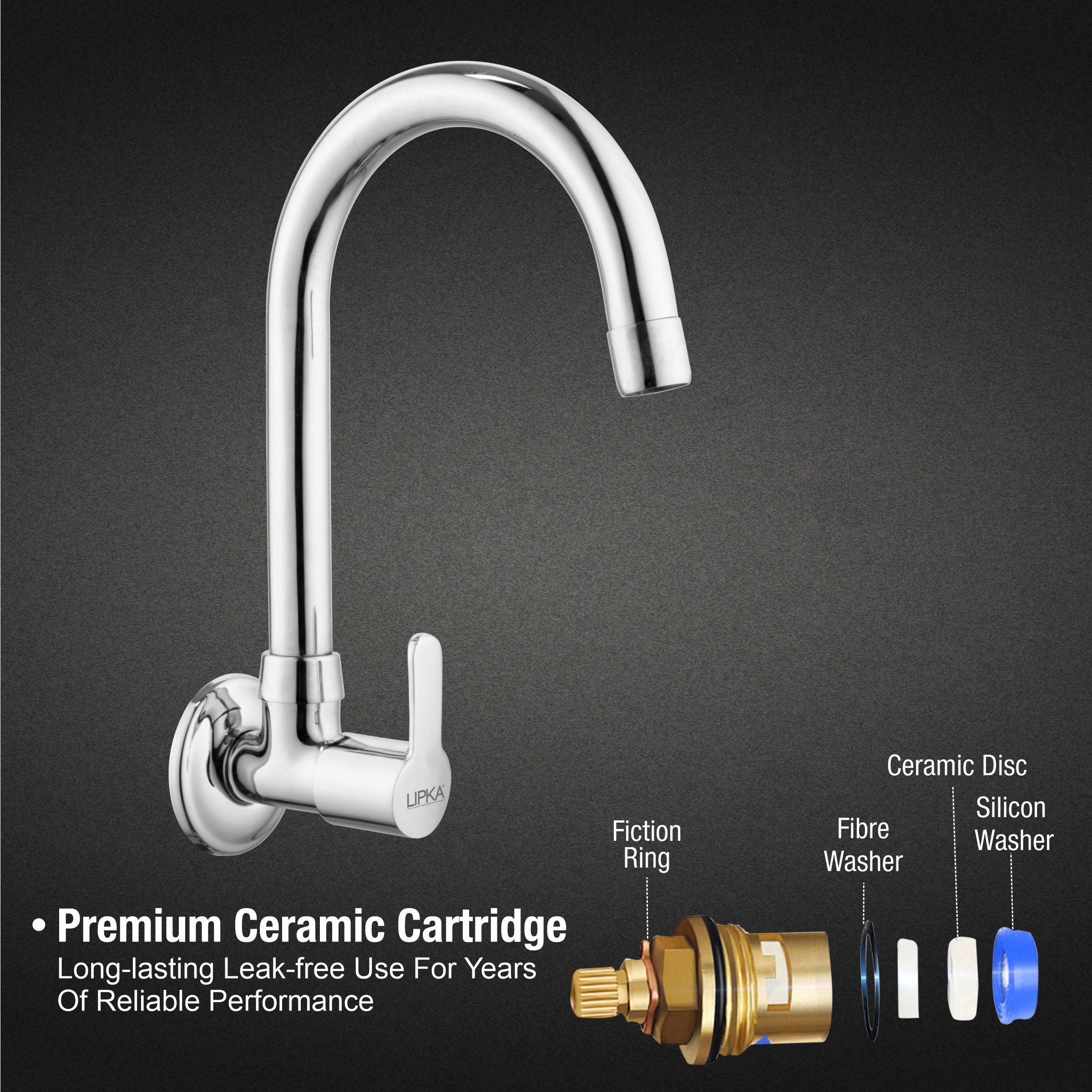 Frenk Sink Tap Brass Faucet with Round Swivel Spout (15 Inches) - LIPKA - Lipka Home