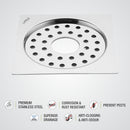 Eon Square Flat Cut Floor Drain with Plain Jali and Hole (5 x 5 Inches) - LIPKA - Lipka Home