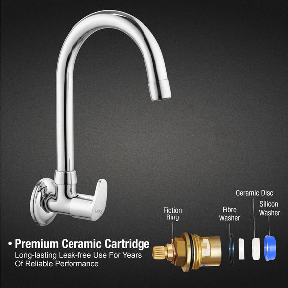 Apple Sink Tap Brass Faucet with Round Swivel Spout (15 Inches) - LIPKA - Lipka Home