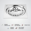 Eon Square Flat Cut Floor Drain with Hinge (5 x 5 Inches) - LIPKA - Lipka Home