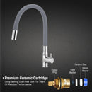 Kyron Swan Neck Brass Faucet with Flexible Silicone Spout (Grey) - LIPKA - Lipka Home