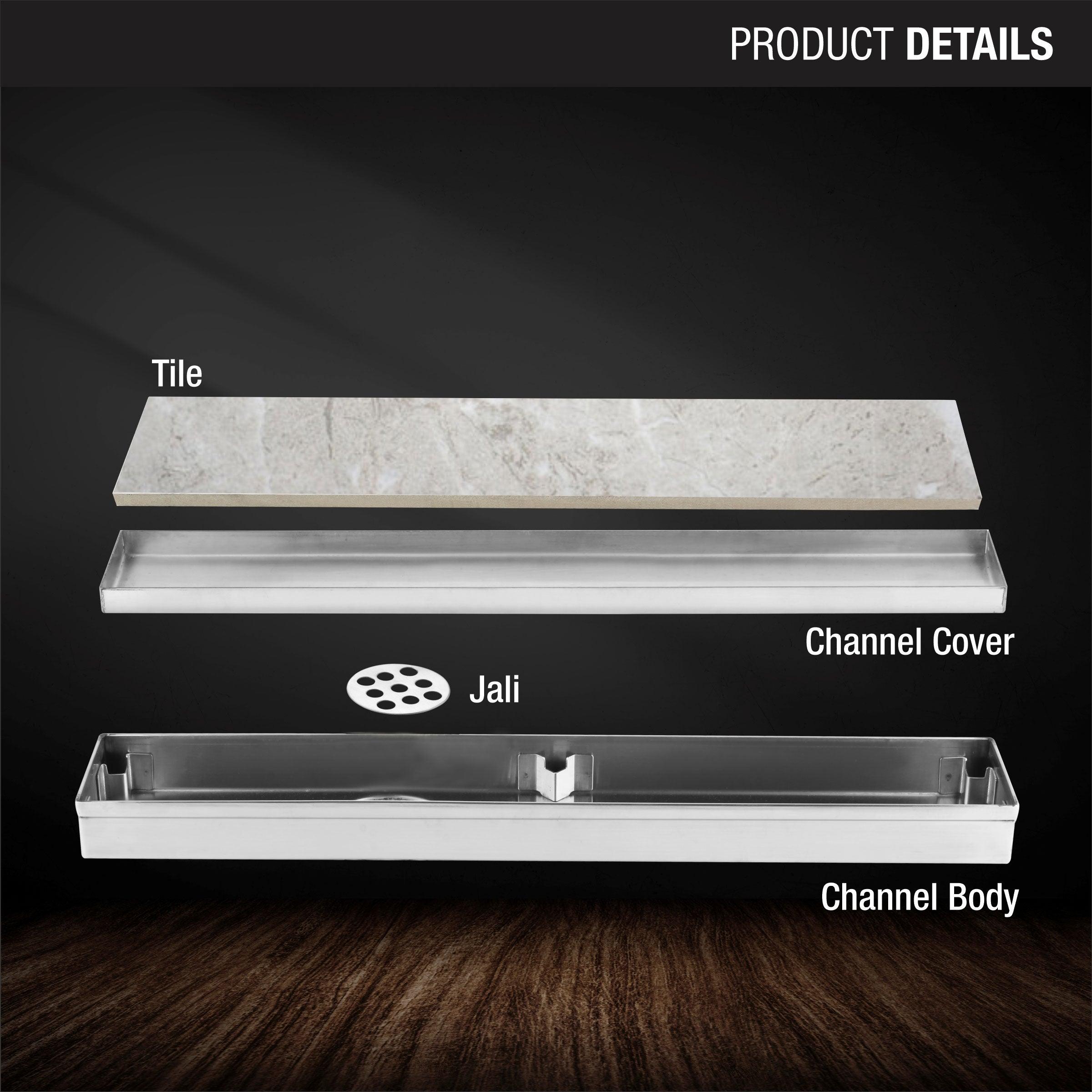 Tile Insert Shower Drain Channel (12 x 2 Inches) product details
