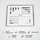 Pink Exclusive Square Flat Cut Floor Drain (6 x 6 Inches) - LIPKA - Lipka Home