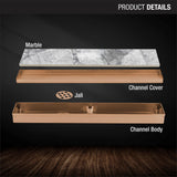 Marble Insert Shower Drain Channel - Antique Copper (32 x 2 Inches) product details