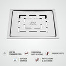Orange Exclusive Square Flat Cut Floor Drain (5 x 5 Inches) - LIPKA - Lipka Home