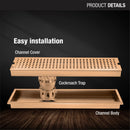 Palo Shower Drain Channel - Antique Copper (32 x 4 Inches) - LIPKA - Lipka Home