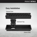 Wave Shower Drain Channel - Black (48 x 4 Inches) - LIPKA - Lipka Home
