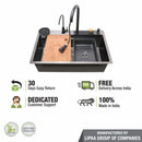 Handmade Nano Waterfall Kitchen Sink (30 x 18 x 9 inches) with Pull-out Mixer Faucet & RO Tap - LIPKA - Lipka Home