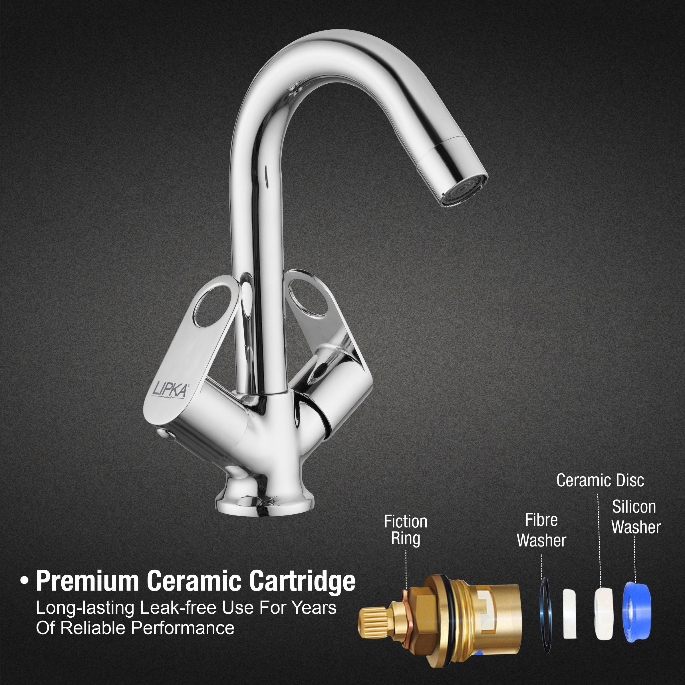 Orbiter Centre Hole Basin Mixer Brass Faucet with Swivel Spout - LIPKA - Lipka Home