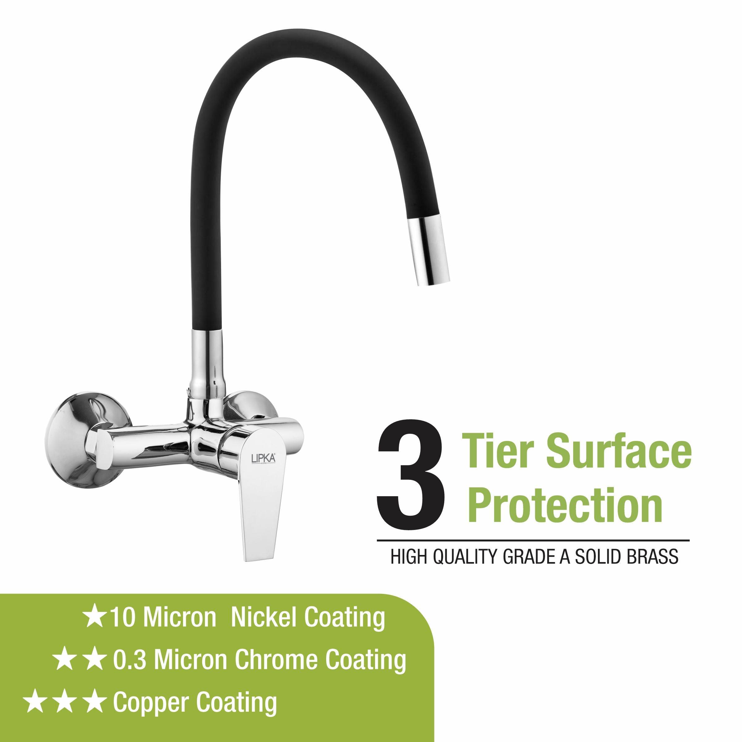Victory Single Lever Sink Mixer with Black Flexible Silicone Spout (20 Inches) - LIPKA - Lipka Home