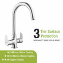 Arise Centre Hole Basin Mixer Brass Faucet with Round Swivel Spout (15 Inches) - LIPKA - Lipka Home