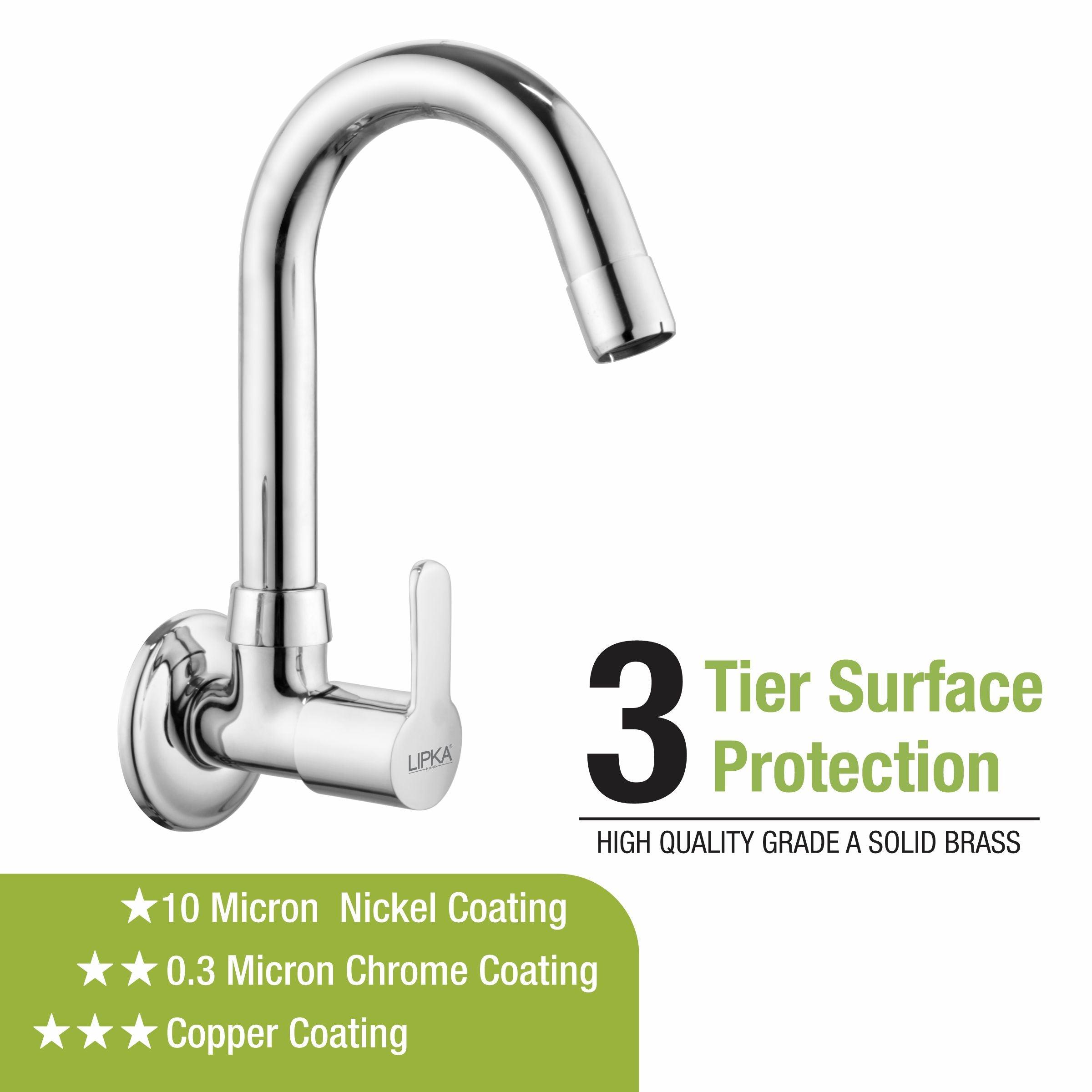 Frenk Sink Tap Brass Faucet with Round Swivel Spout (12 Inches) - LIPKA - Lipka Home