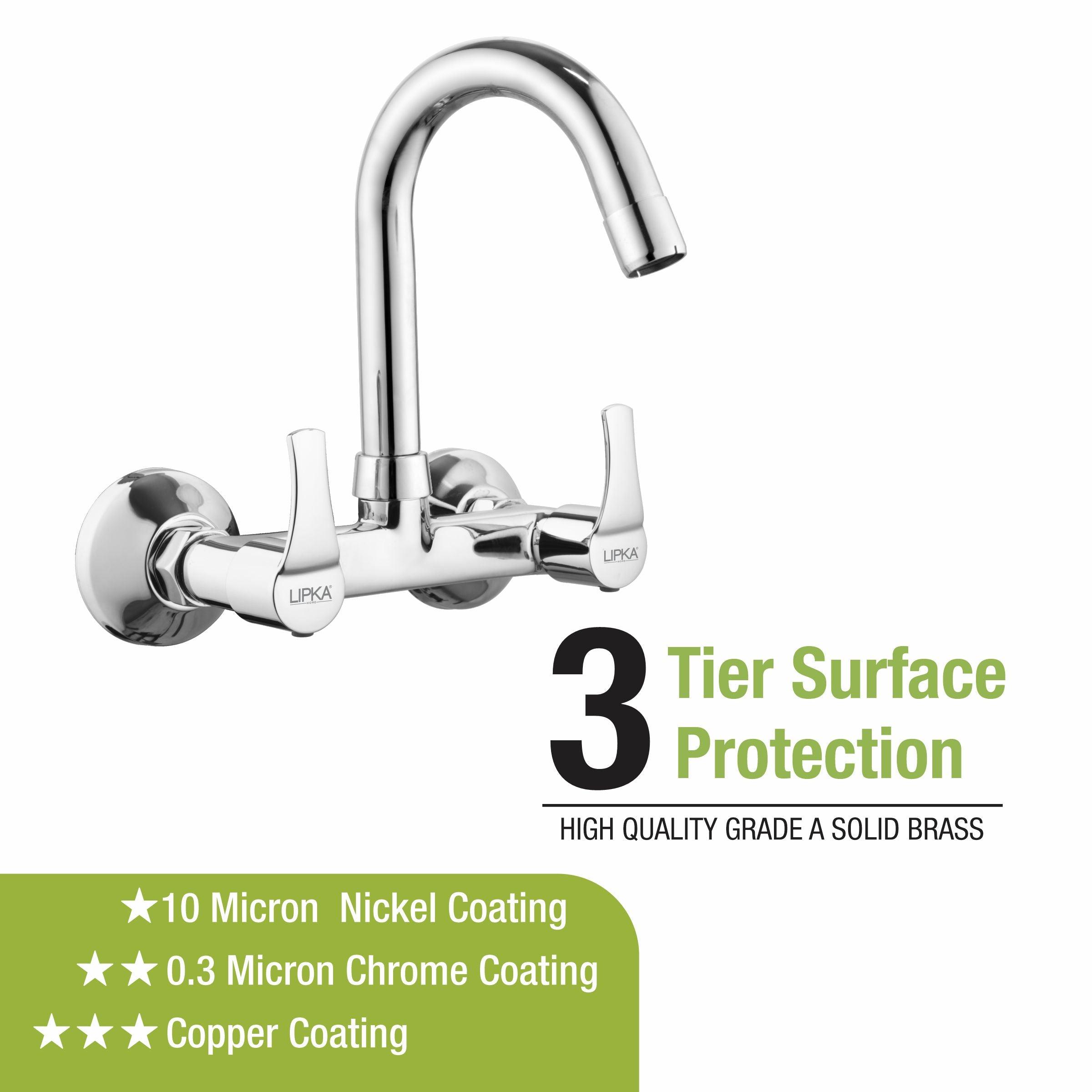 Coral Sink Mixer Brass Faucet with Round Swivel Spout (12 Inches) - LIPKA - Lipka Home