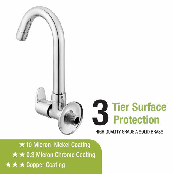 Apple Sink Tap Brass Faucet with Round Swivel Spout (15 Inches) - LIPKA - Lipka Home