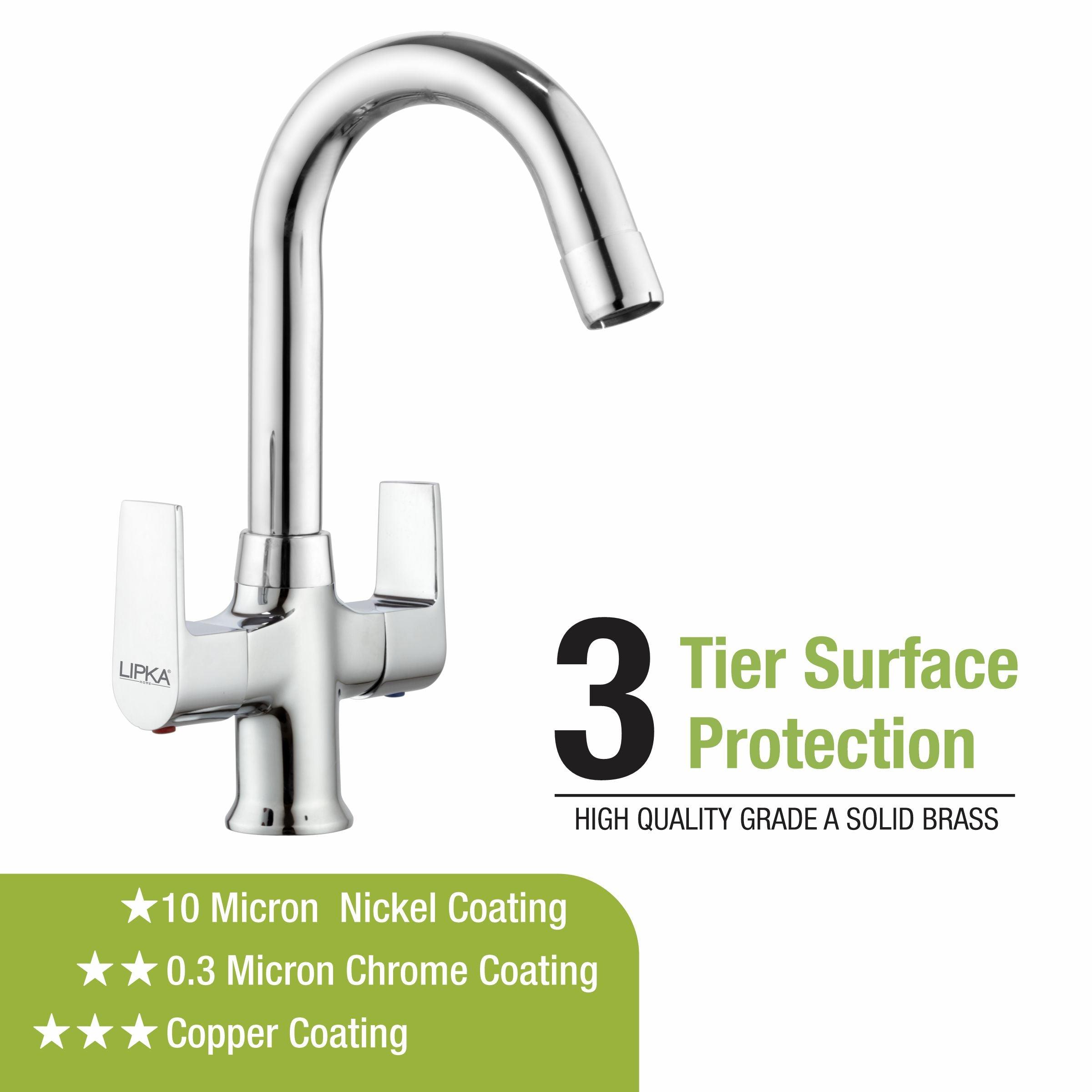 Victory Centre Hole Basin Mixer with Small (12 Inches) Round Swivel Spout Faucet - LIPKA - Lipka Home