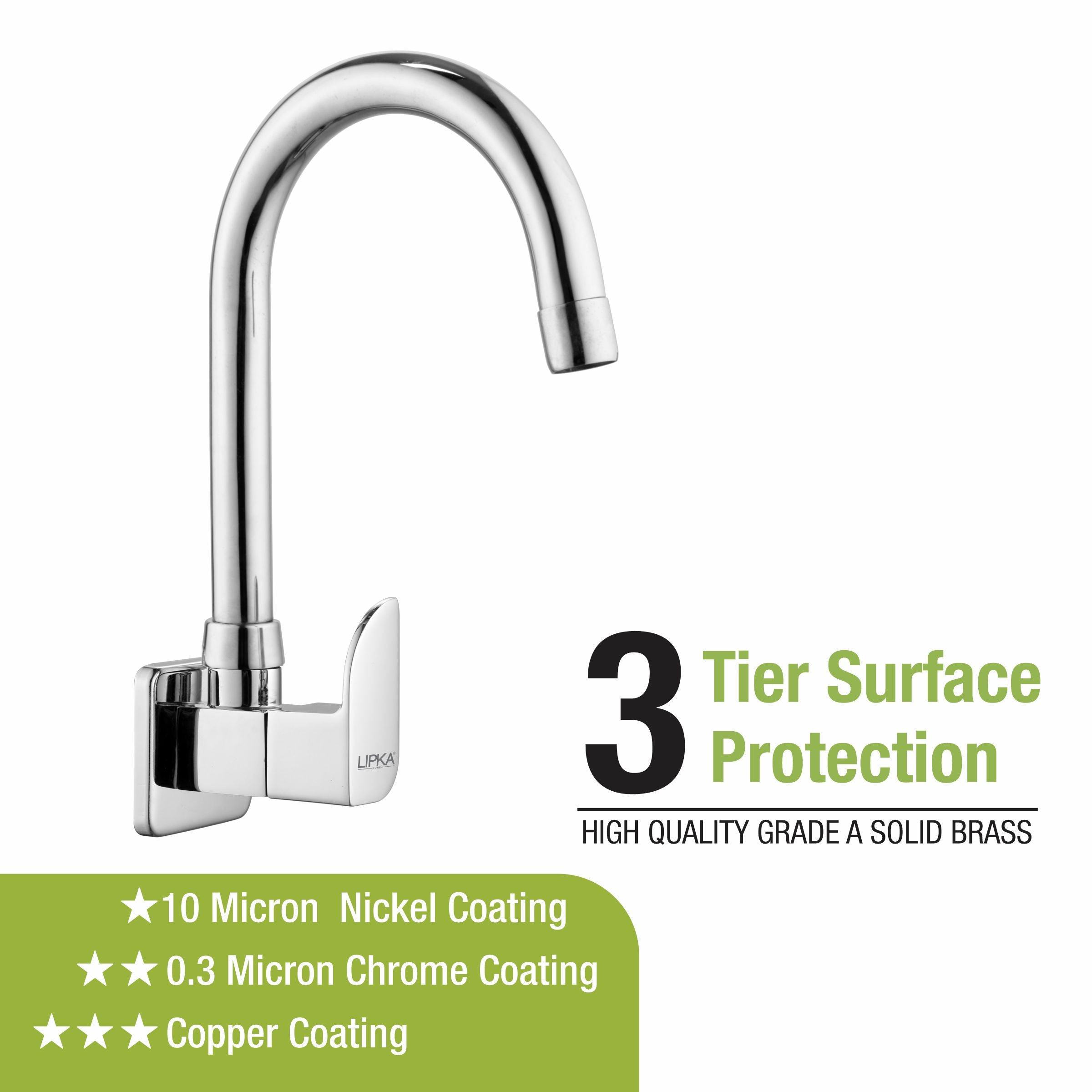 Arise Sink Tap Brass Faucet with Round Swivel Spout (15 Inches) - LIPKA - Lipka Home