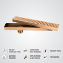 Palo Shower Drain Channel - Antique Copper (40 x 3 Inches) - LIPKA - Lipka Home