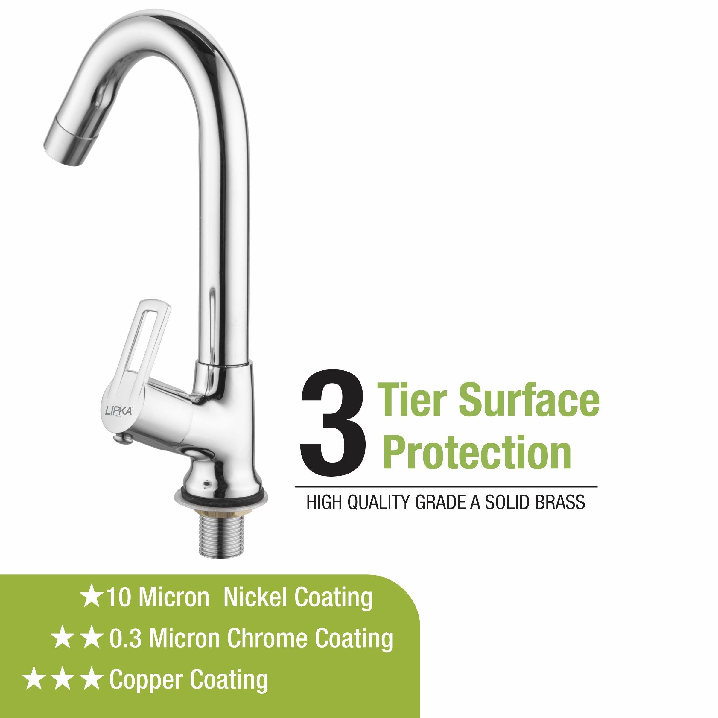 Kube Swan Neck Brass Faucet with Swivel Spout - LIPKA - Lipka Home