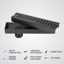 Vertical Shower Drain Channel - Black (24 x 3 Inches) - LIPKA - Lipka Home