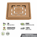 Orange Exclusive Square Floor Drain in Antique Copper PVD Coating (5 x 5 Inches) - LIPKA - Lipka Home